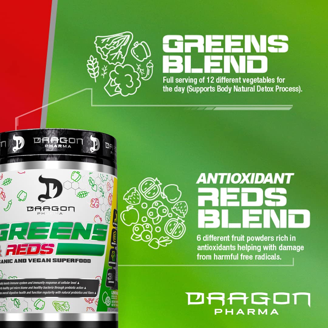DRAGON PHARMA Greens and Reds Superfood Powder - 30 Servings - image 4