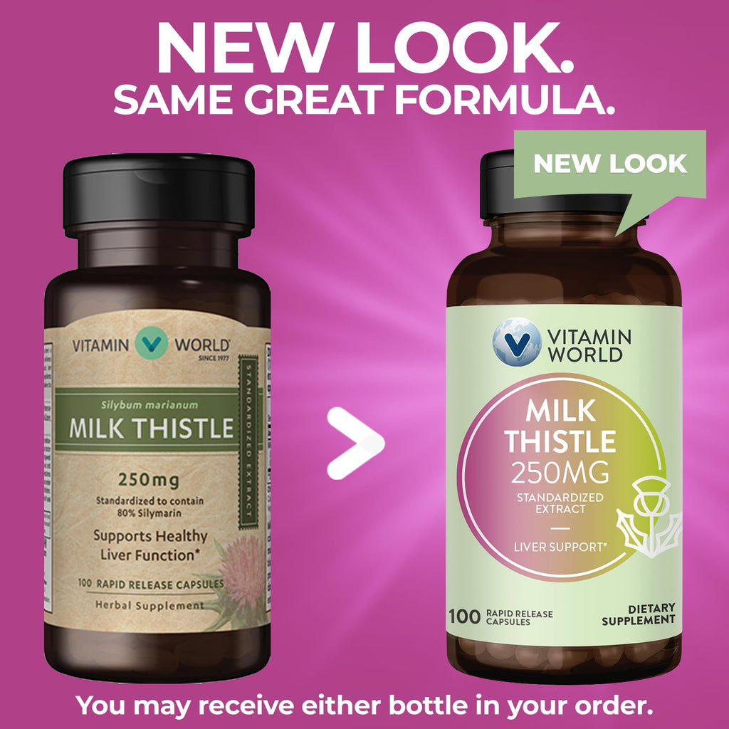 Vitamin World Milk Thistle Standardized Extract 250mg - 100 Capsules - image 3