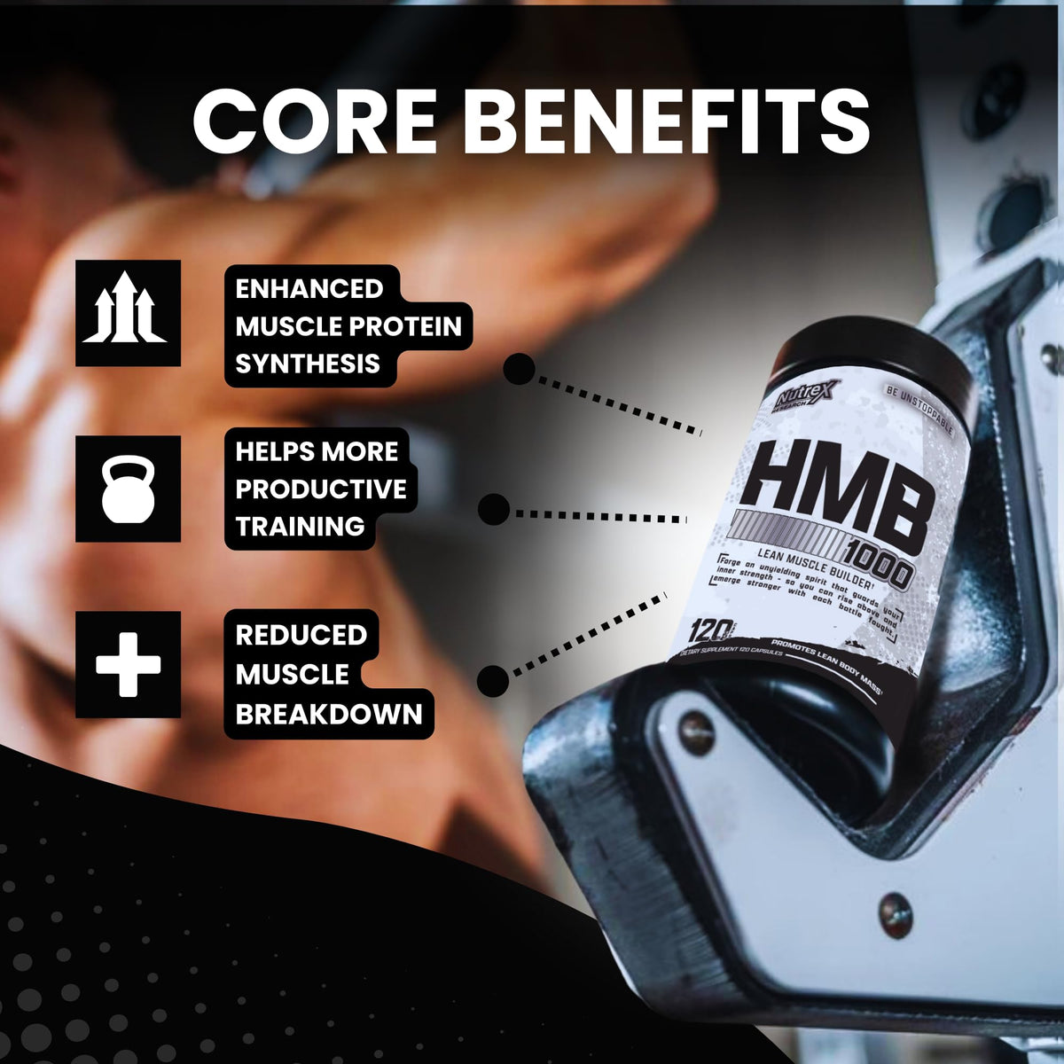 Nutrex Research HMB 1000 mg Muscle Recovery Supplement - 120 Capsules - image 5