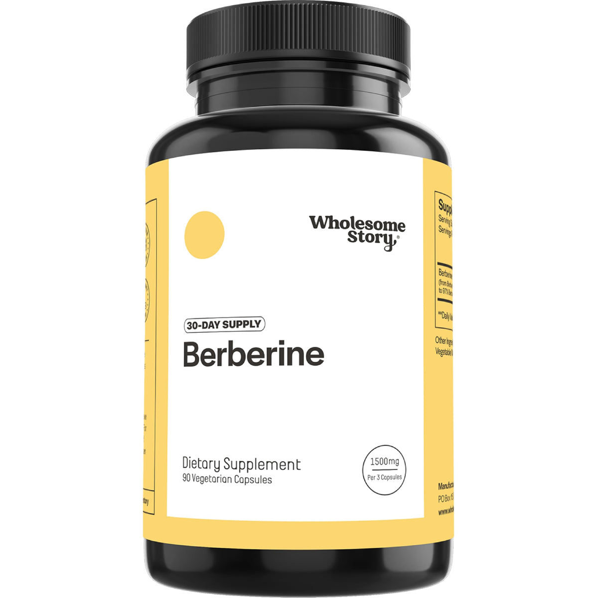 Wholesome Story Berberine 500mg Supplement - 90 Capsules