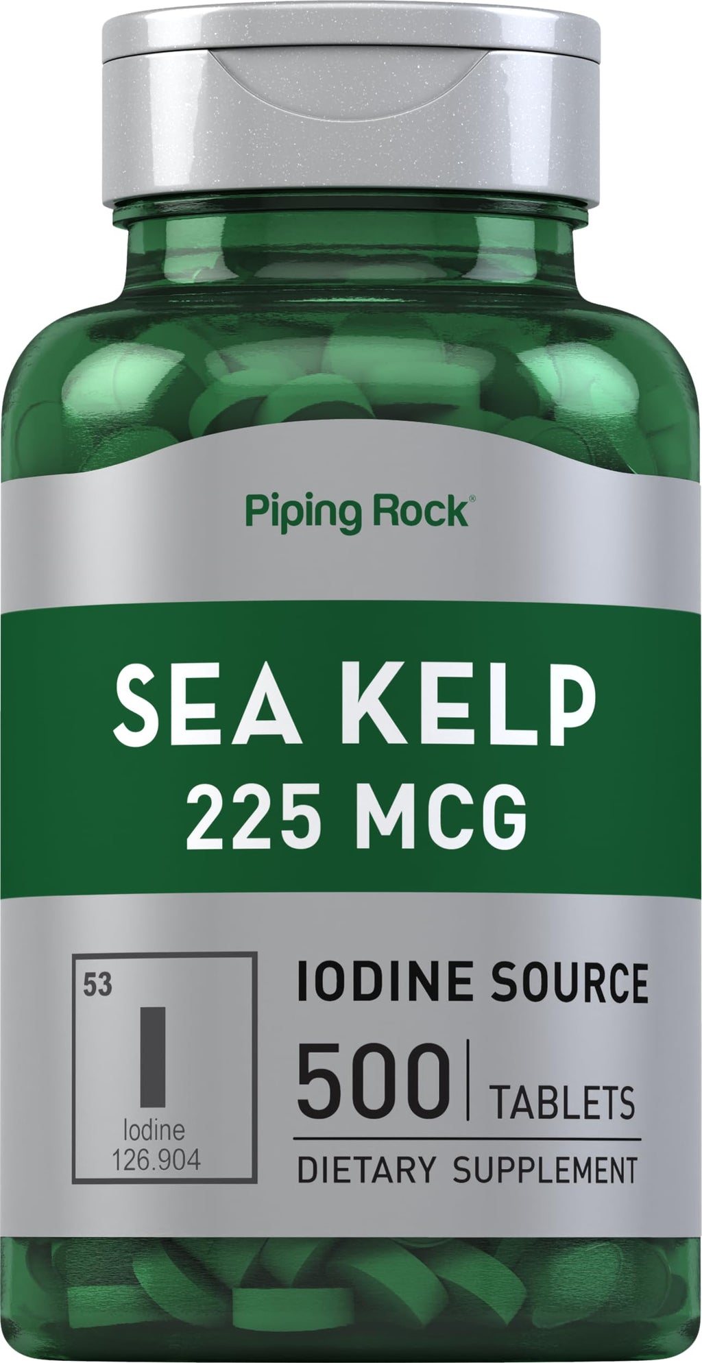 Piping Rock Sea Kelp Iodine Supplement 225 mcg - 500 Tablets
