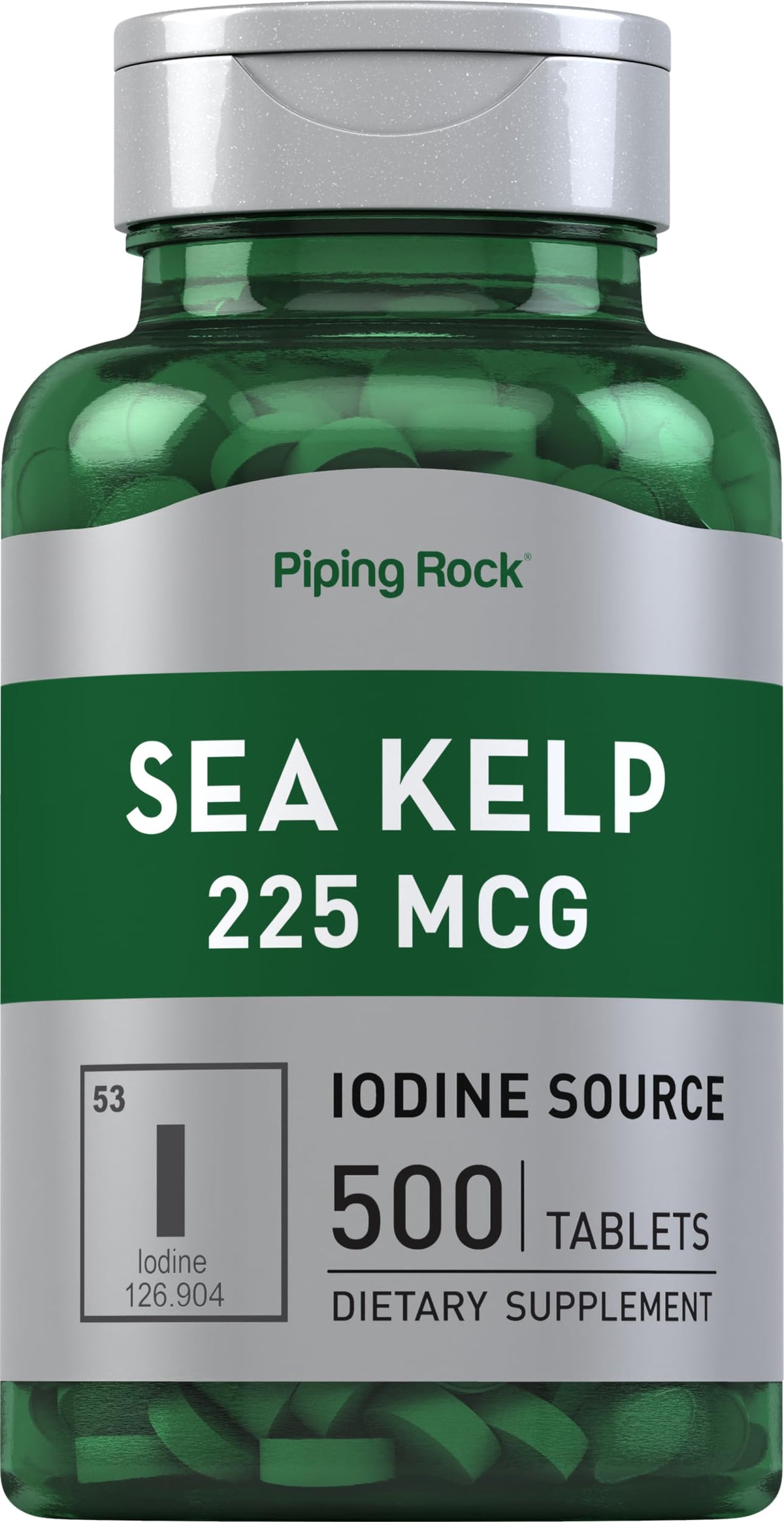 Piping Rock Sea Kelp Iodine Supplement 225 mcg - 500 Tablets