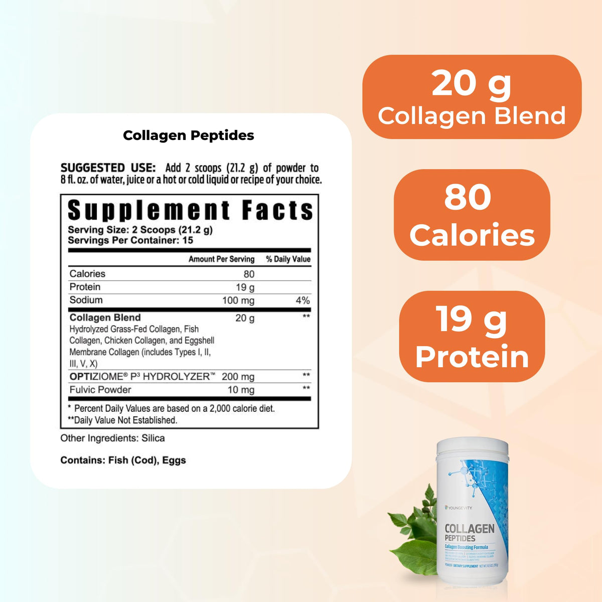 Youngevity Multi-Collagen Peptides Powder Types I II III V X - 11.4 oz - image 3