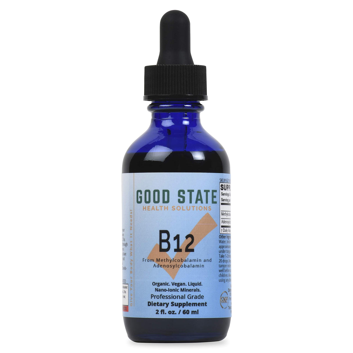 Good State Vitamin B12 Liquid Supplement Vegan - 2 Fl Oz