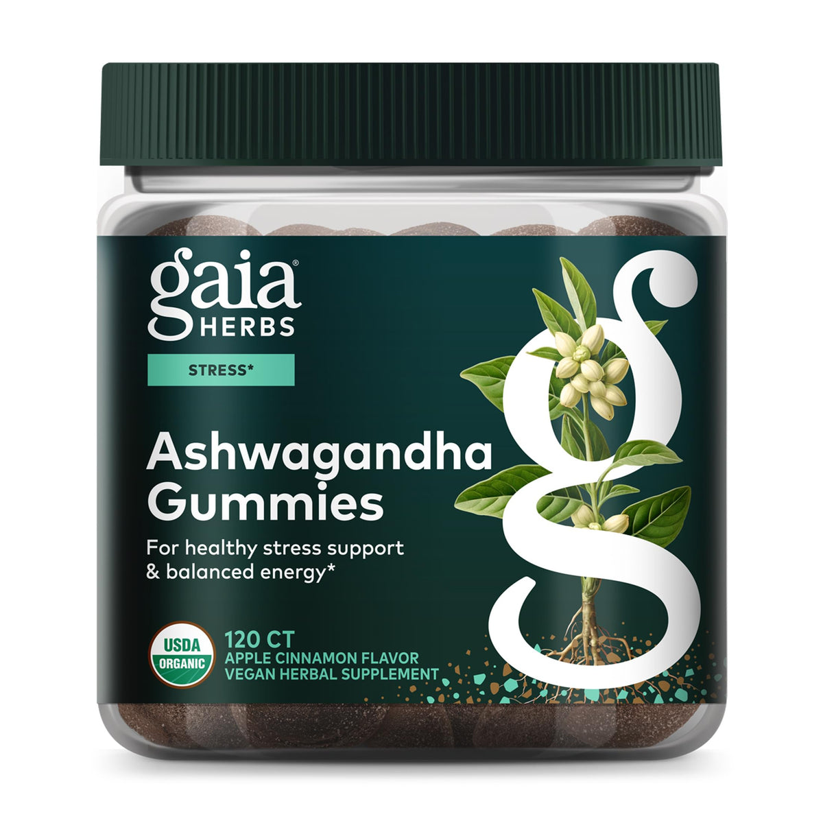 Gaia Herbs Organic Ashwagandha Gummies - Stress Support - Supports