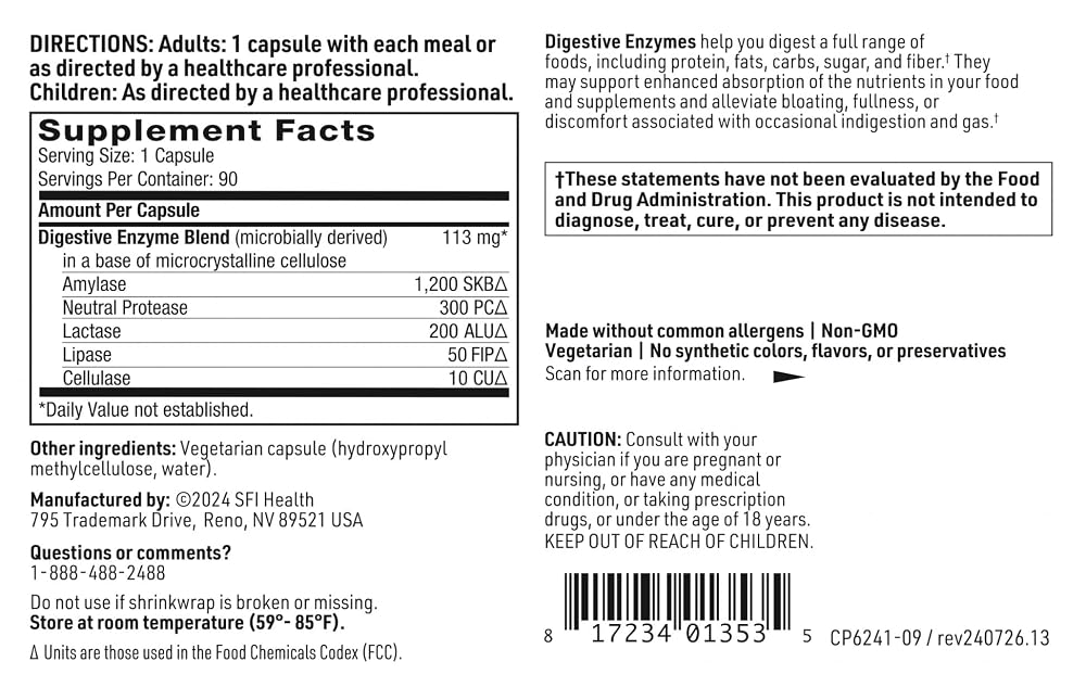 SFI Health Klaire Labs Digestive Enzymes - 90 Capsules - image 5