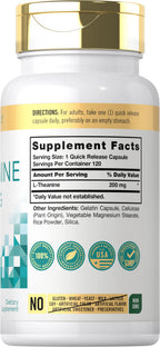 Carlyle L-Theanine 200mg Supplement - 120 Capsules - image 2