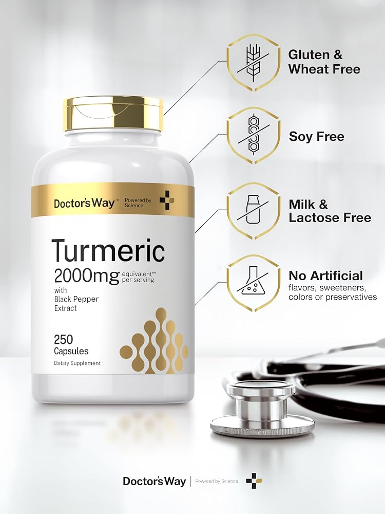 Doctor's Way Turmeric Curcumin Supplement - 250 Capsules - image 5