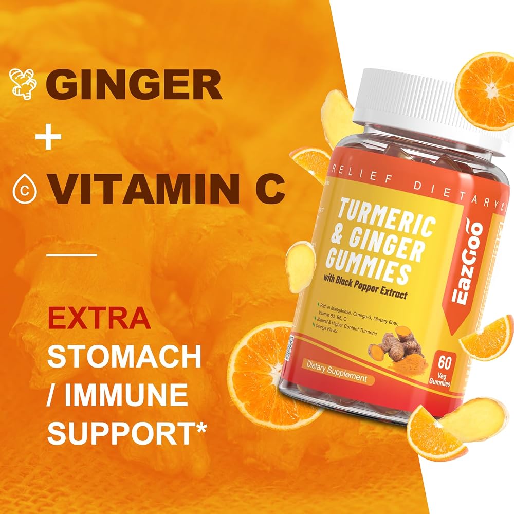 EAZGOO Turmeric Curcumin Gummies 500mg - 60 Count - image 4