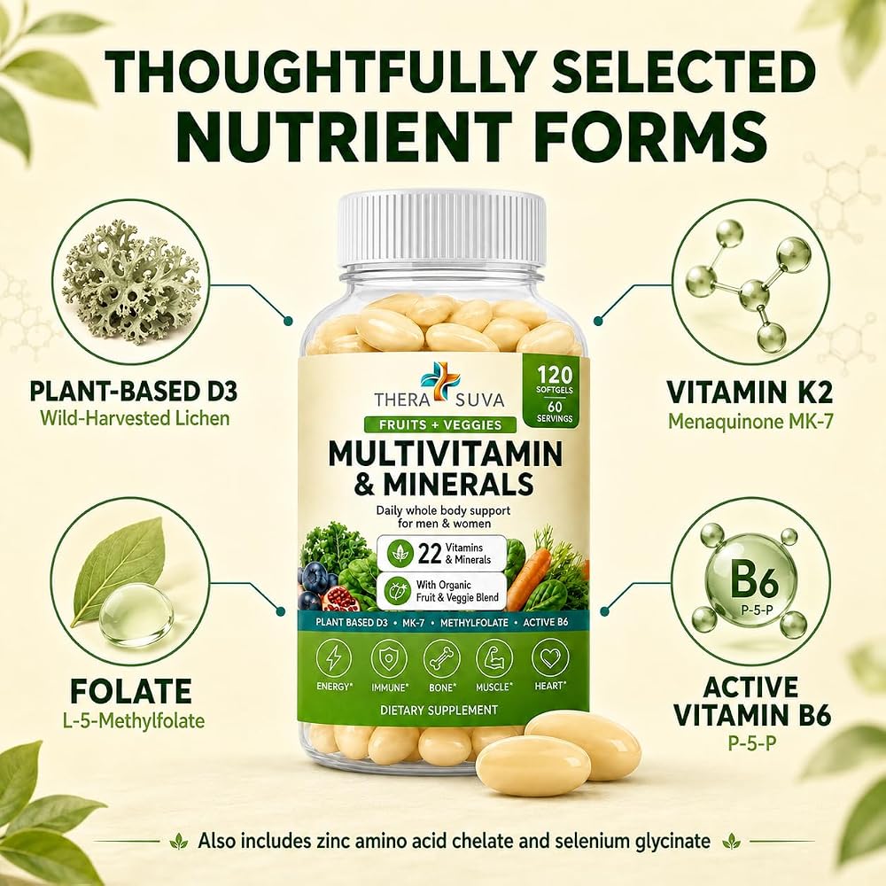 TheraSuva All Natural Multivitamin & Minerals - 120 Softgels - image 5