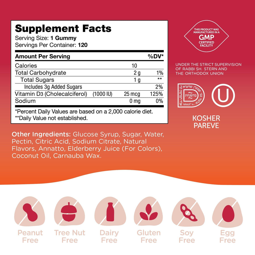 Zahler Chapter One Vitamin D3 1000 IU Gummies - 120 Count - image 2