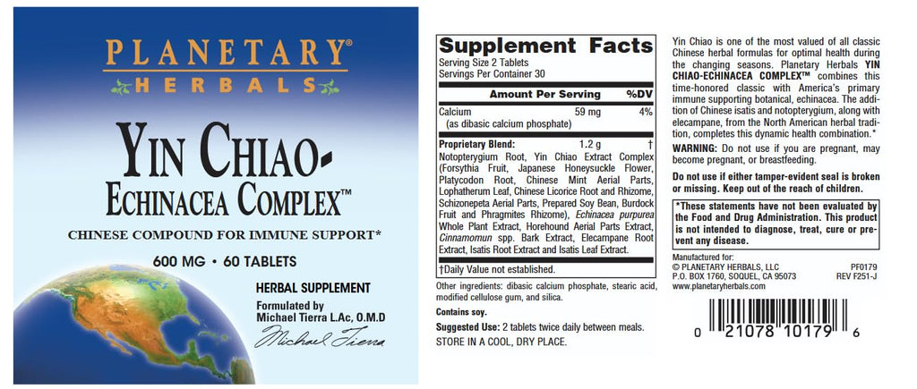 Planetary Herbals Yin Chiao-Echinacea Complex - 60 Tablets - image 4