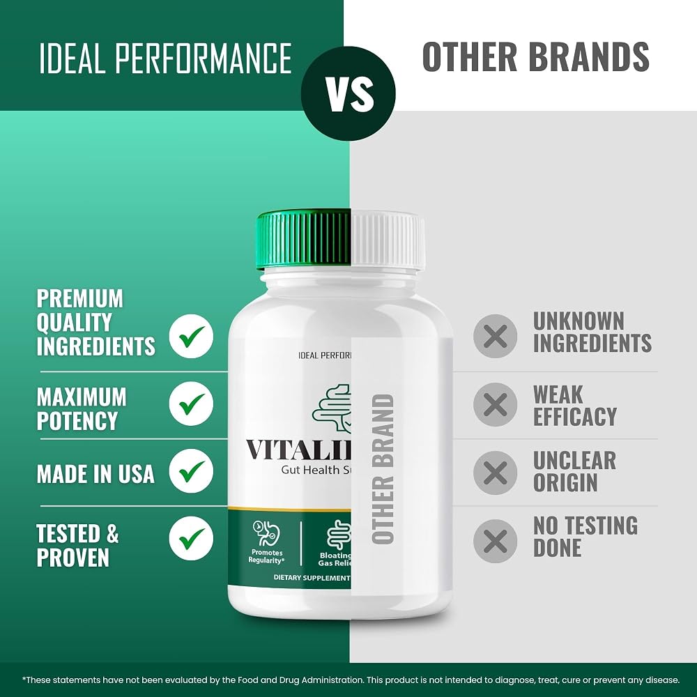 IDEAL PERFORMANCE Vitaliflow Gut Health Support Capsules - 300 Count - image 6