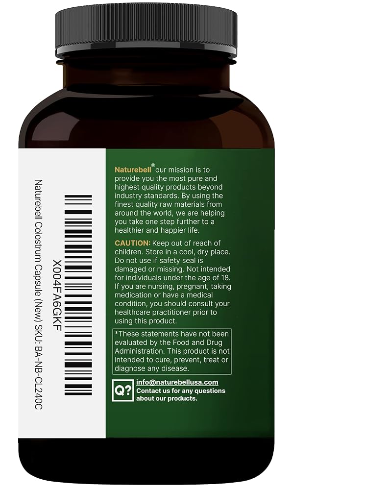 NatureBell Bovine Colostrum 1000mg Supplement - 240 Capsules - image 8