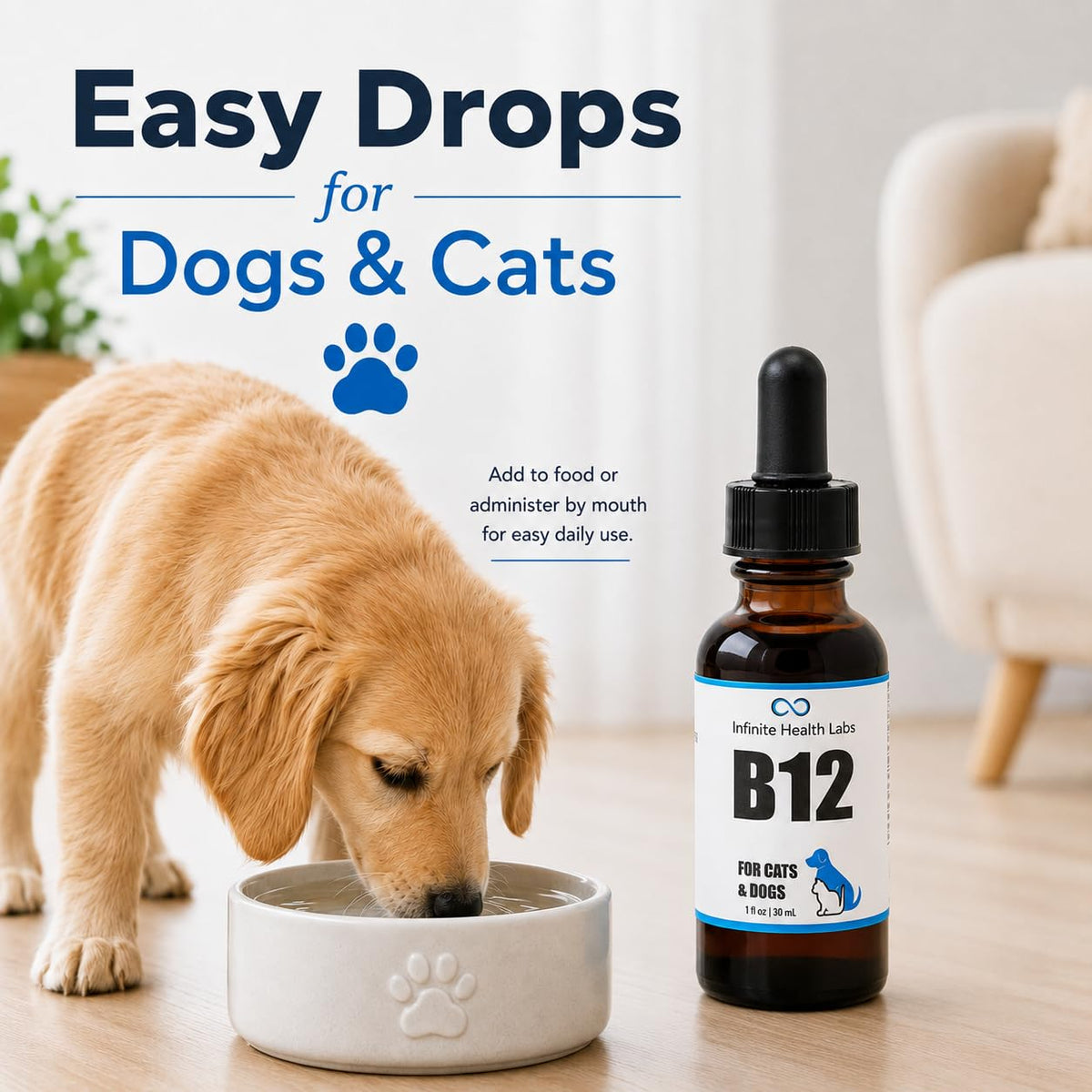 Infinite Health Labs Vitamin B12 for Dogs & Cats Methylcobalamin - 1 oz - image 5