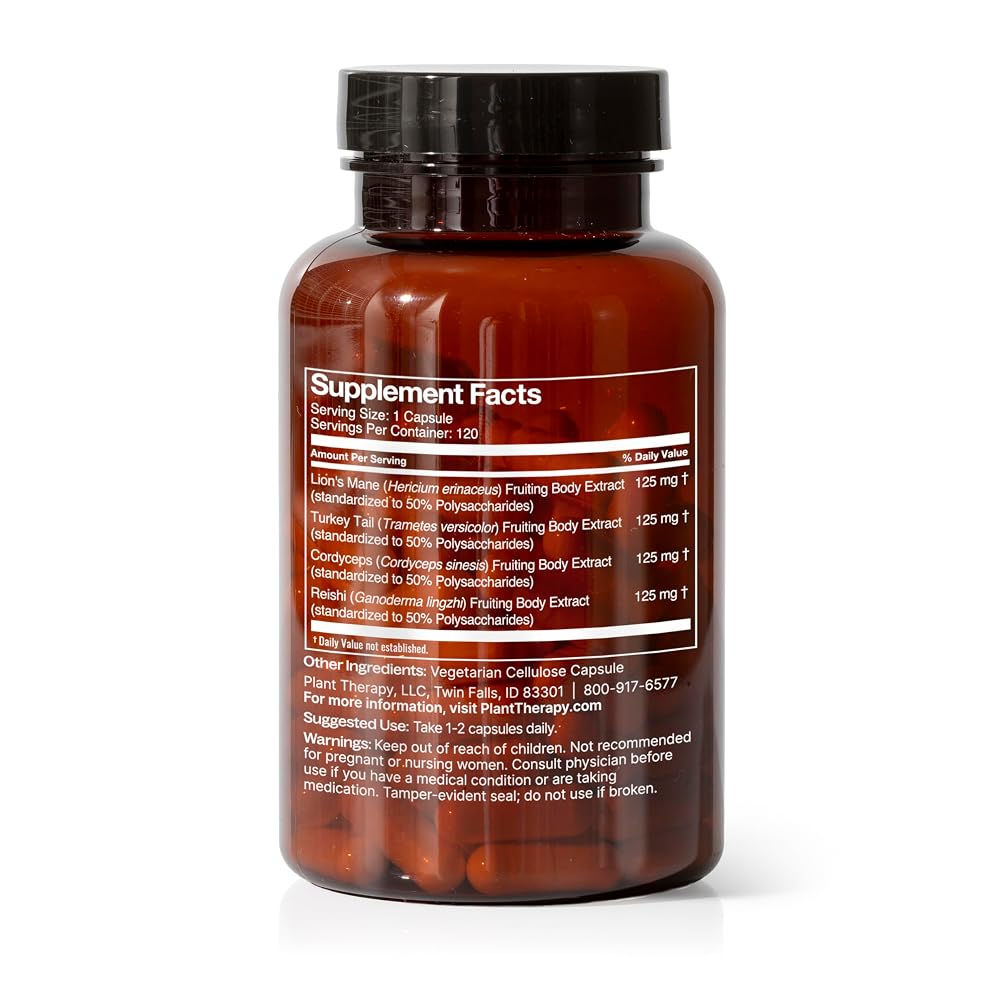 Plant Therapy Lion's Mane Capsules Brain Boost - 120 Vegetarian Capsules - image 2