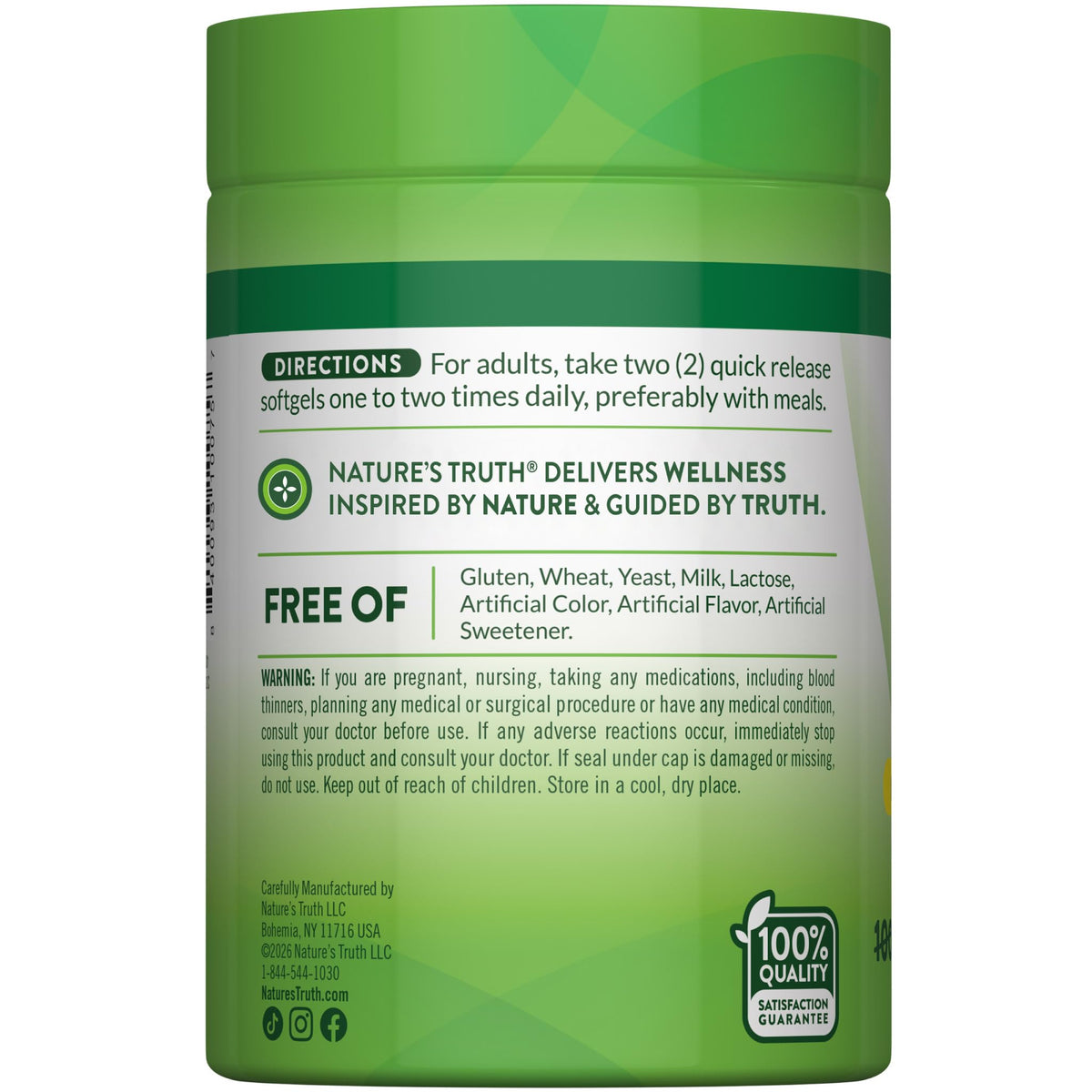 Nature's Truth Omega 3 Fish Oil 2000 mg - 125 Softgels - image 7