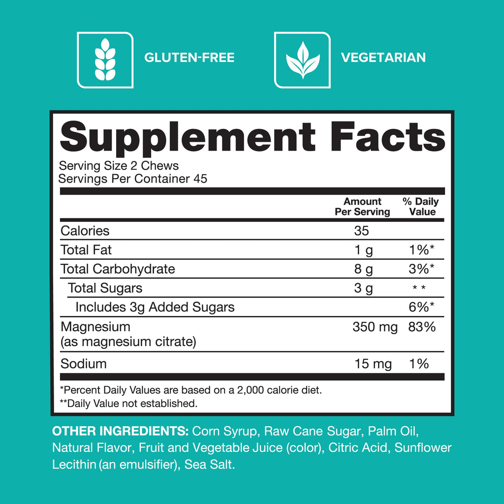 Qunol Magnesium Citrate 350mg Soft Chews - 90 Count - image 5