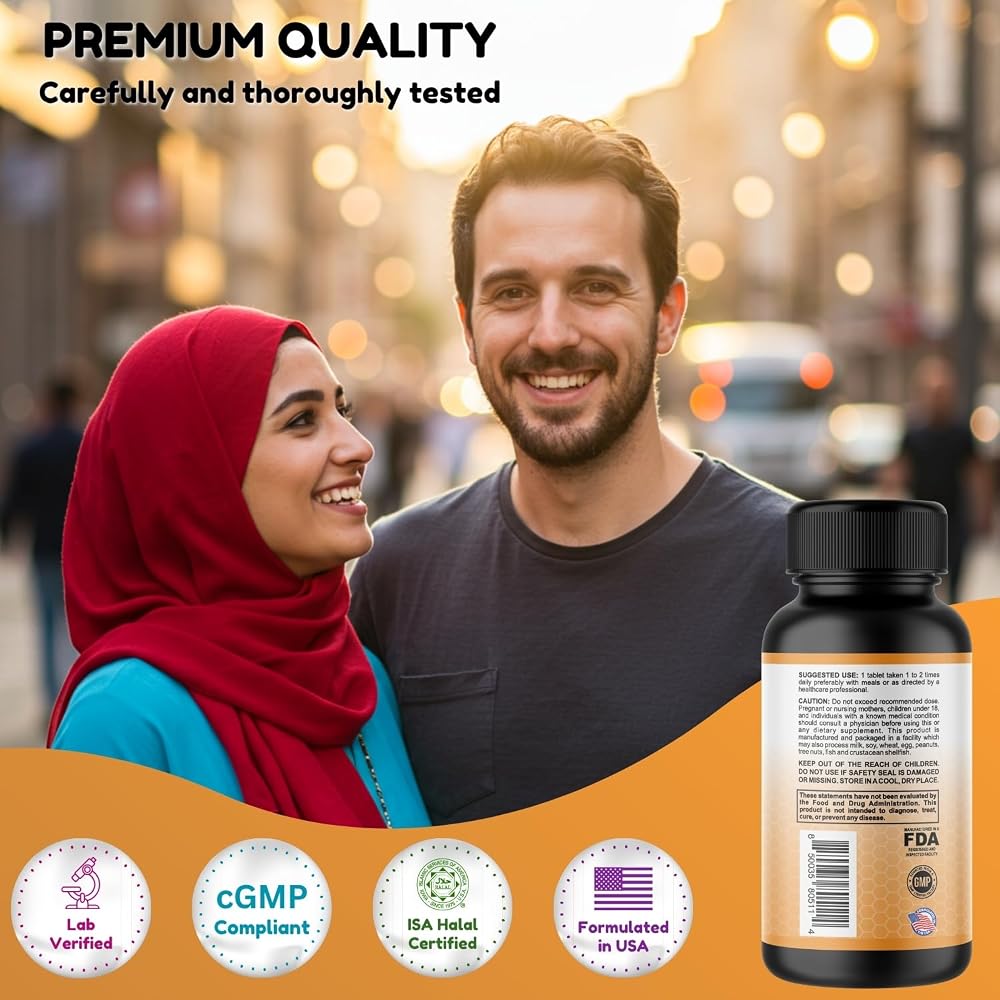 SHIFAA NUTRITION Halal Vitamin C-500 Tablets 60 Servings. Vegetarian