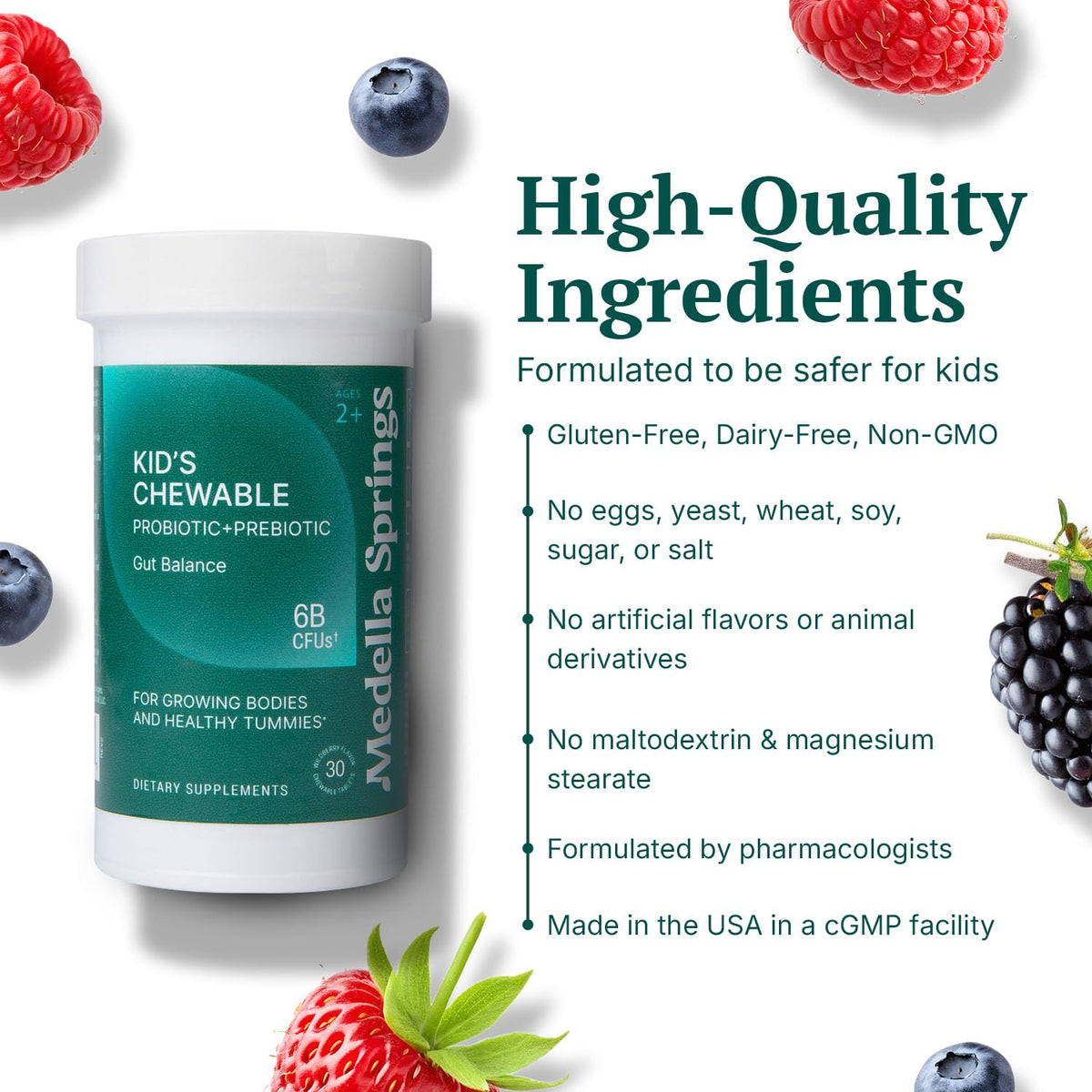 Medella Naturals Kids Probiotic+ Digestive Support - 30 Tablets - image 5