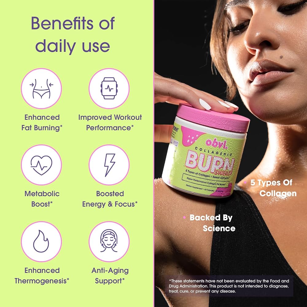 Obvi Collagenic Burn Sweat Thermogenic Collagen - 60 Capsules - image 2