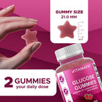 Vitamatic Glucose chewable Gummies - 60 Count - Natural Raspberry
