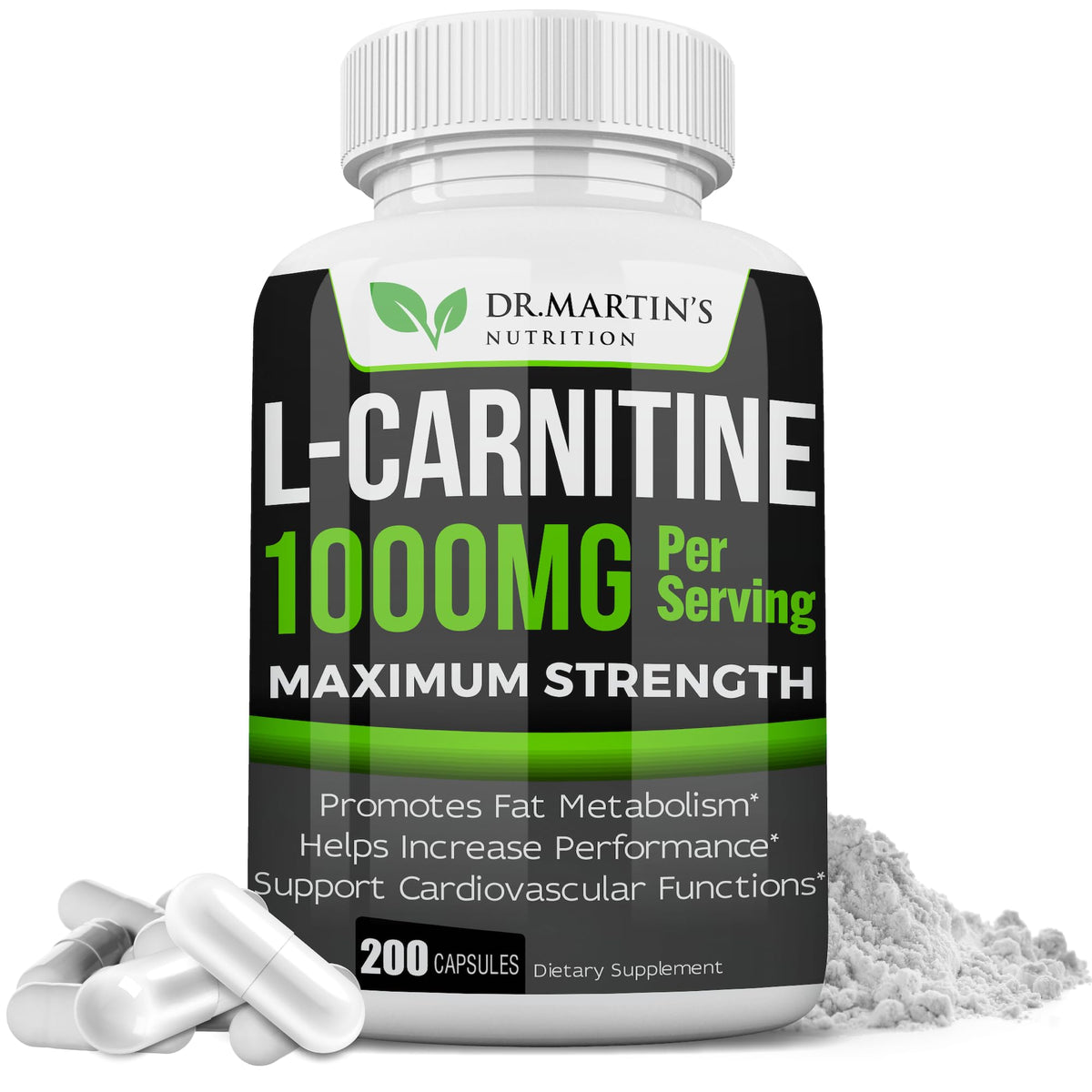 DR. MARTIN'S NUTRITION L-Carnitine 1000mg Energy Support - 200 Capsules
