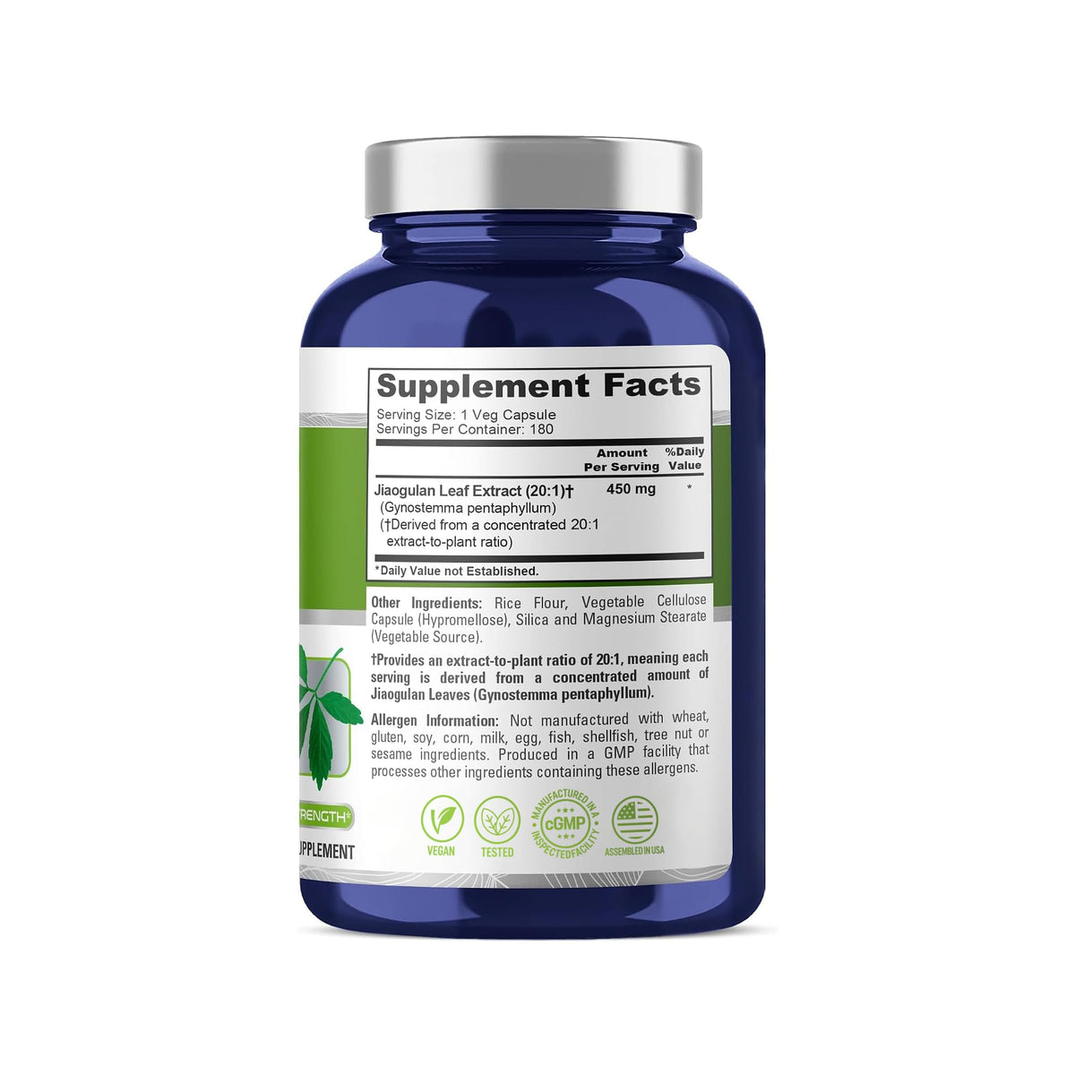 NusaPure Jiaogulan 450mg - 180 Vegetarian Capsules - image 2