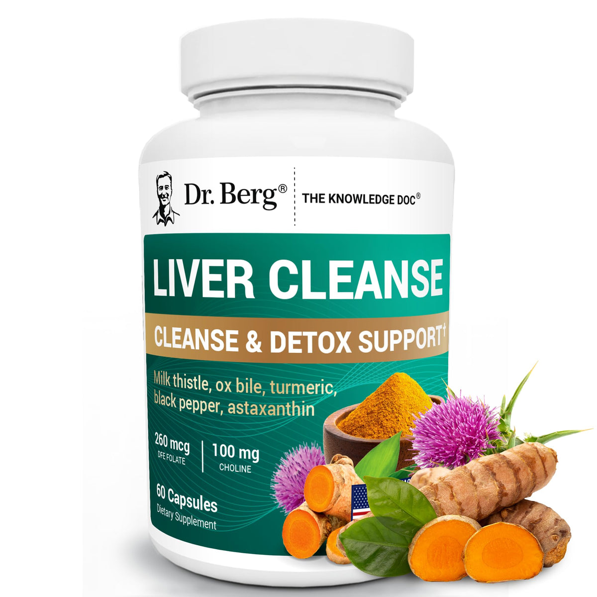 Dr. Berg Liver Cleanse Detox Capsules w/Unique Blend of Milk Thistle