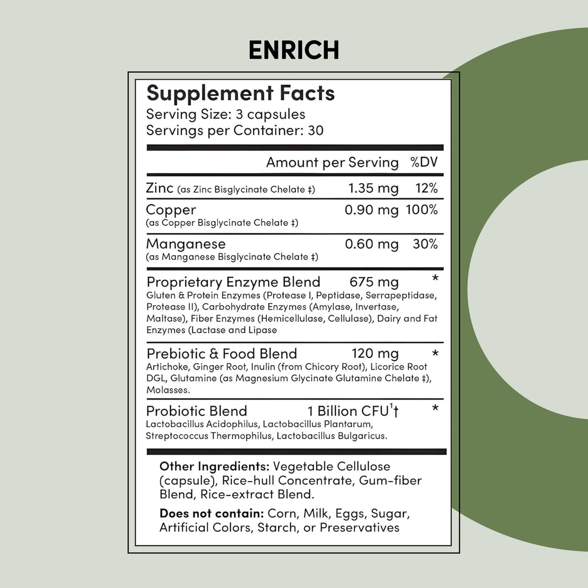 Tranont Enrich Digestive Enzymes with Probiotics - 90 Capsules - image 3