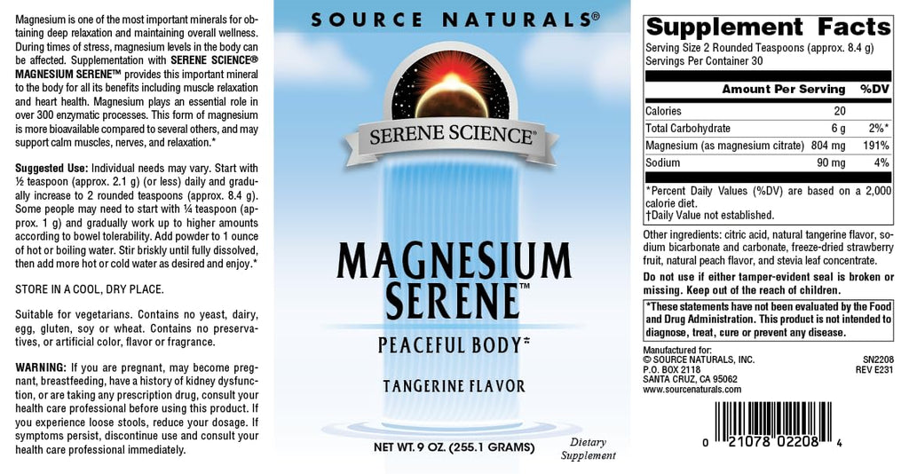 Source Naturals Serene Science Magnesium Serene Tangerince Flavored