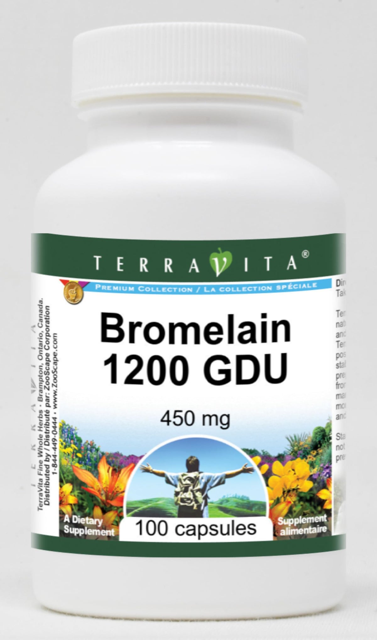 Terravita Bromelain 1200 GDU 450 mg - 300 Capsules