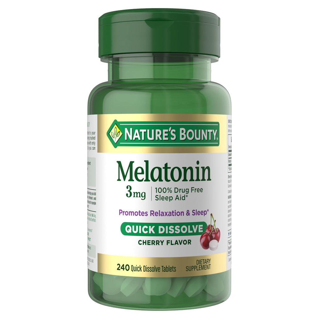 Nature's Bounty Melatonin 3mg Quick Dissolve for Sleep - 240 Tablets