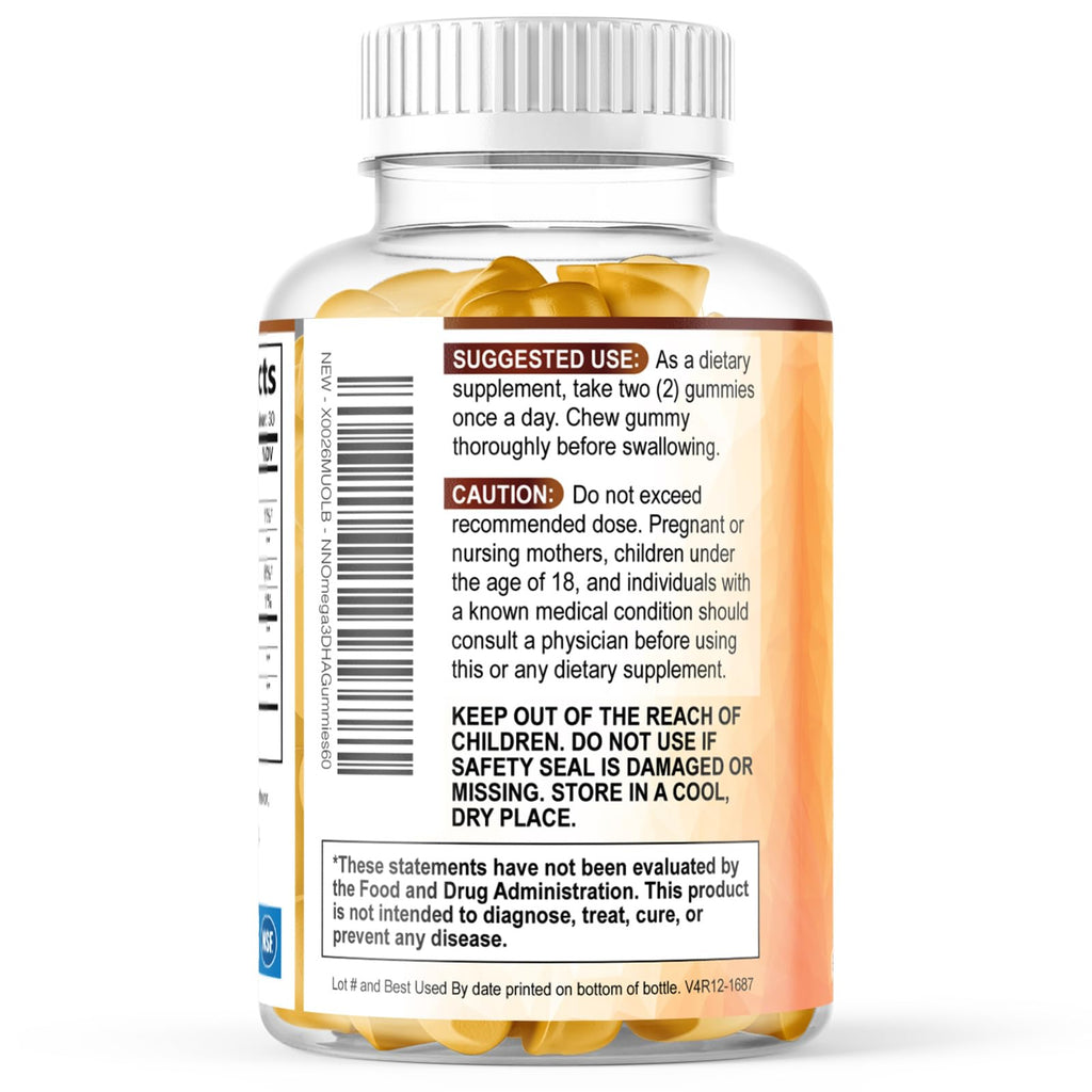 Nature's Nutrition Omega 3 Fish Oil Gummies - Extra Strength Omega-3