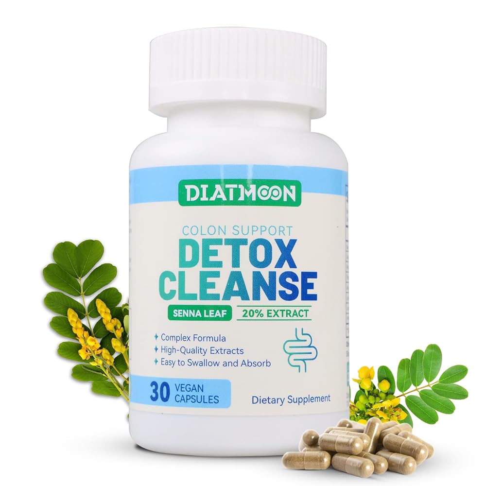 DIATMOON Gut Cleanse Capsules Colon Support - 30 Count
