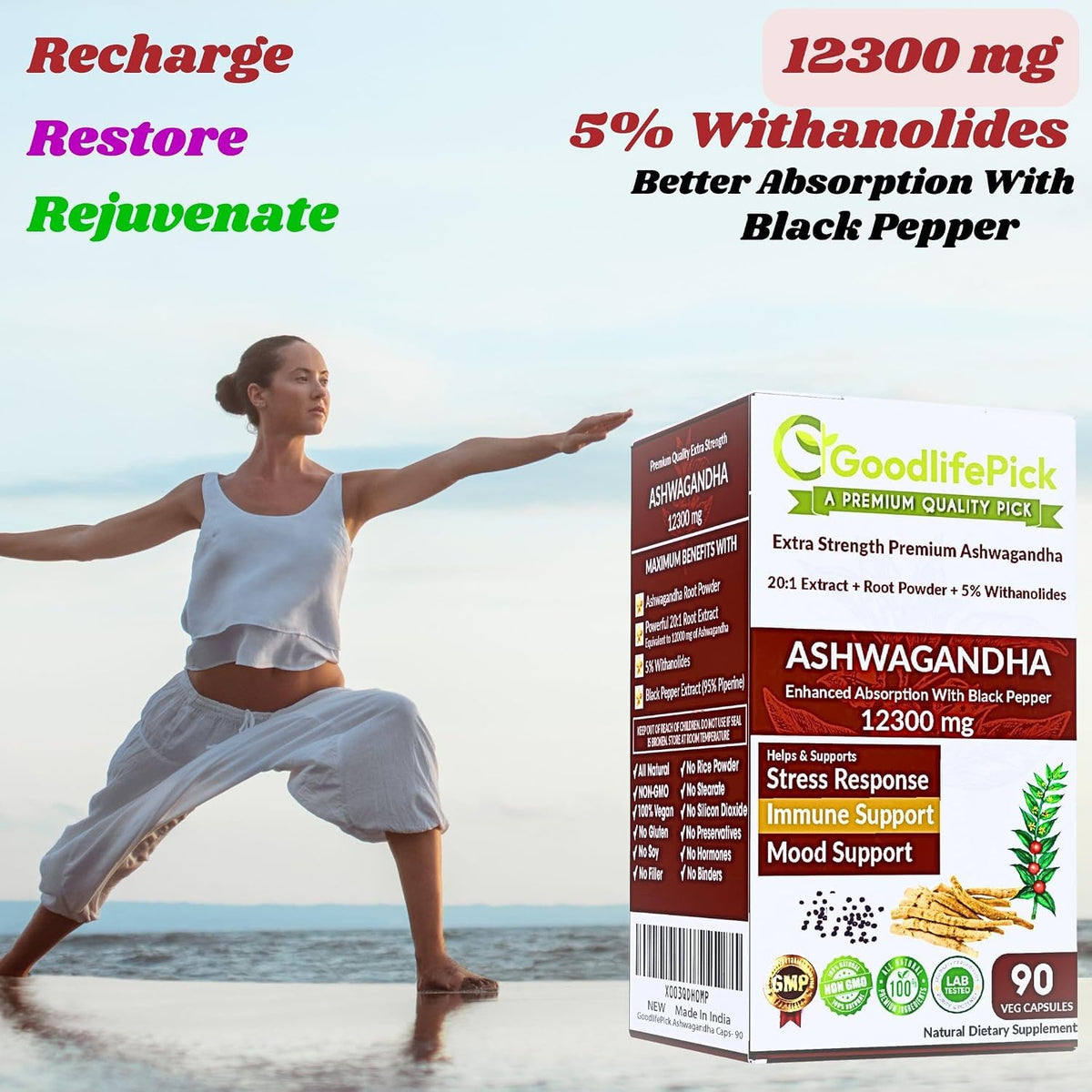 GoodlifePick Ashwagandha Capsules with Black Pepper
