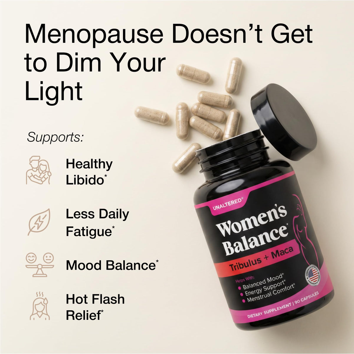 UNALTERED Menopause Supplement 2-in-1 Mood Balance - 90 Vegan Capsules - image 3