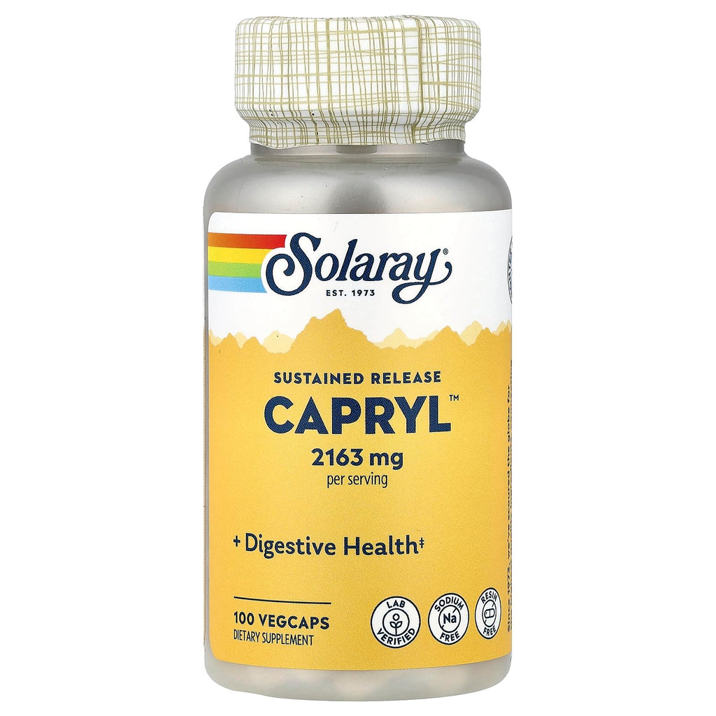Solaray Capryl Caprylic Acid Supplement - 100 Vegetarian Capsules