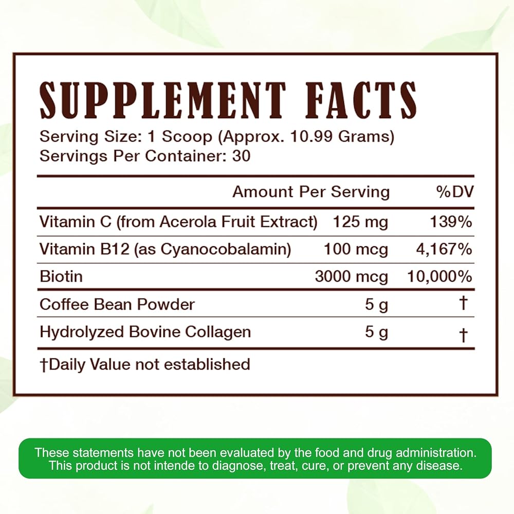Heaven's Brew Hydrolyzed Bovine Collagen Powder Coffee Flavored - 30 Servings - image 3