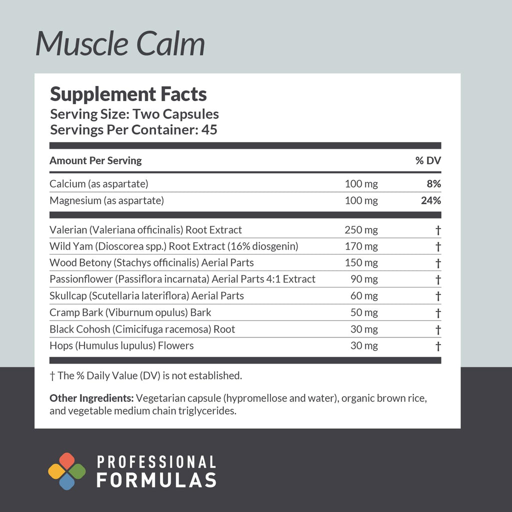 Professional Formulas Muscle Calm Herbal Support - 90 Capsules - image 2
