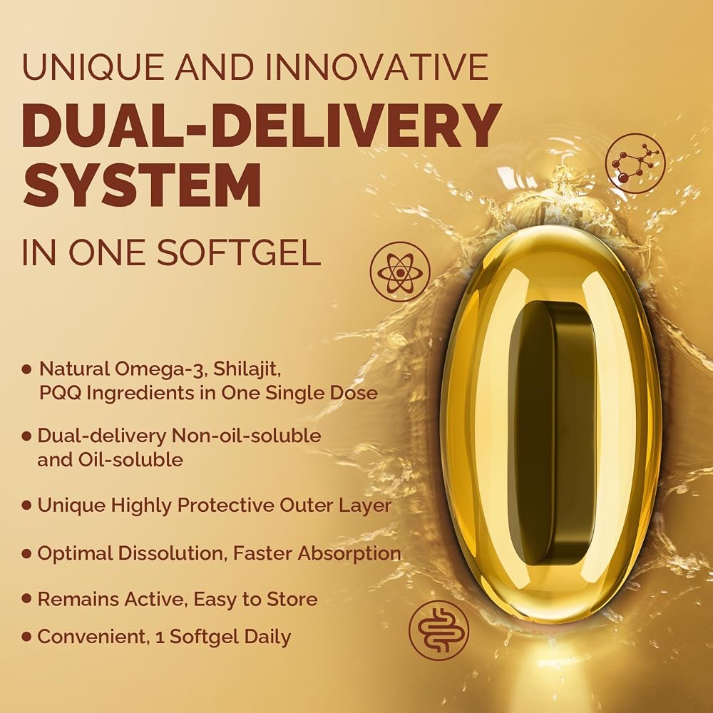 Ciaceae Ubiquinol CoQ10 600 MG Softgels with Omega-3 & Shilajit & PQQ