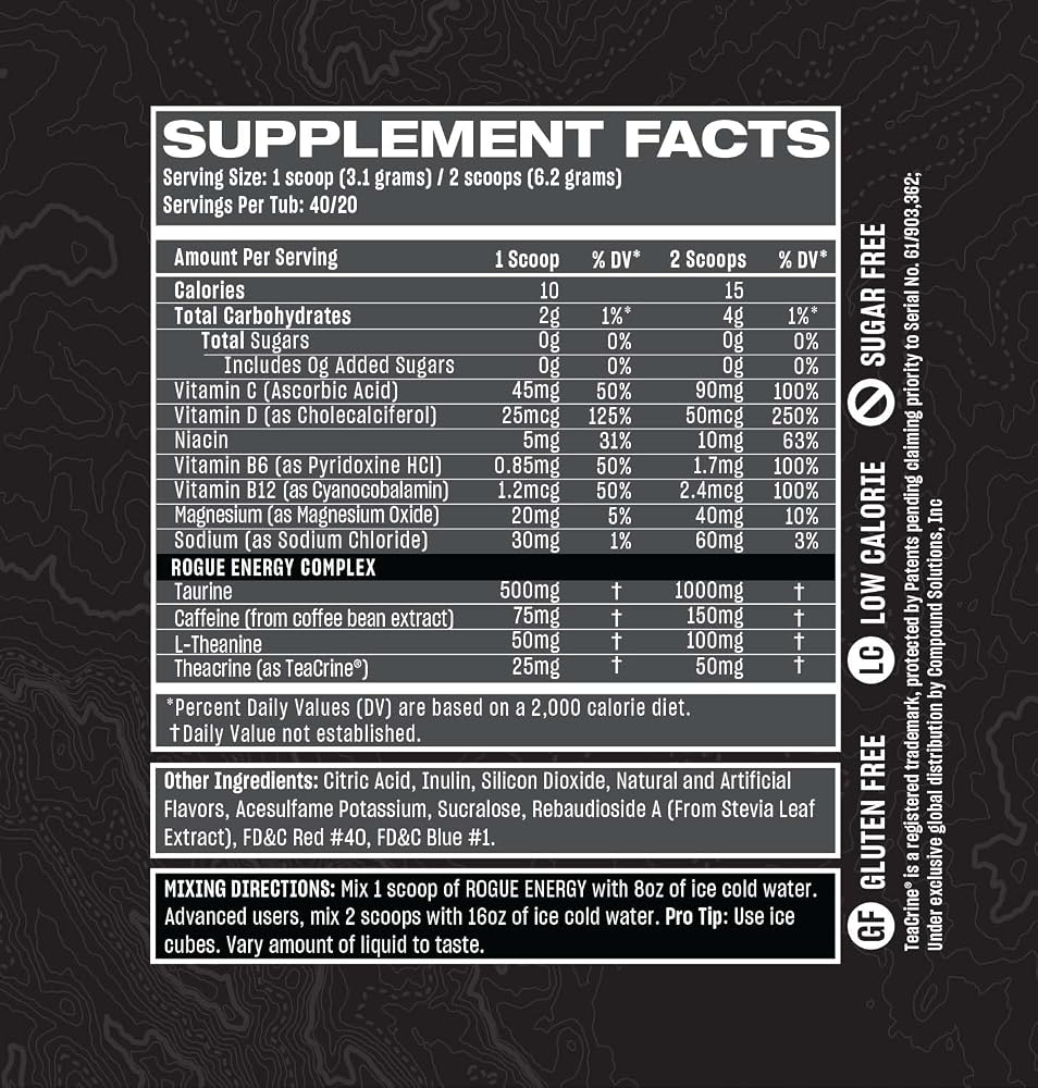 Rogue Energy Black Cherry Energy Drink Powder - 40 Servings - image 2