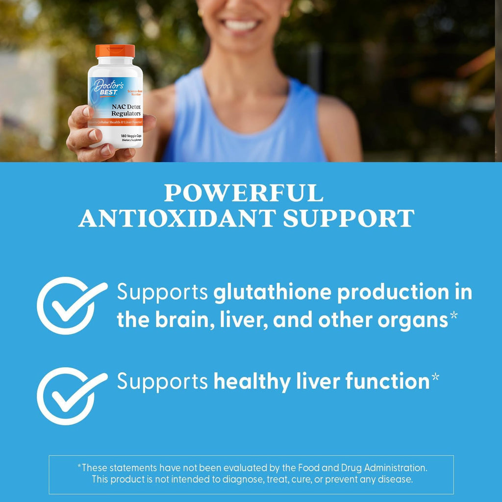 Doctor's Best NAC Detox Regulators Supplement - 180 Vegetarian Capsules - image 5