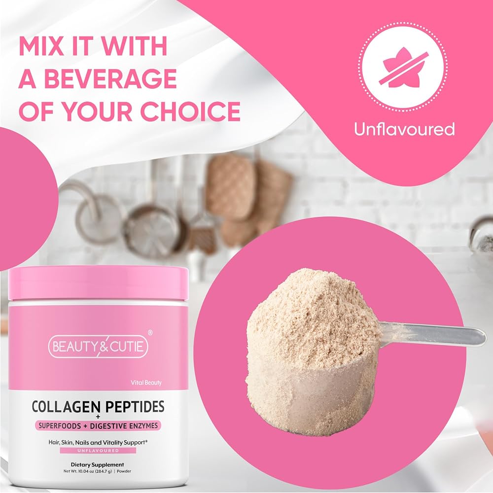 BEAUTY AND CUTIE Collagen Peptides with Superfoods Powder - 10.04 oz - image 5