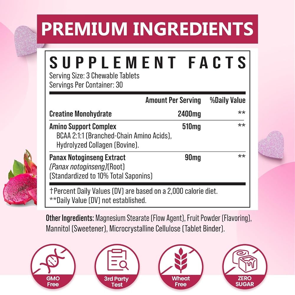 Zeylamum Creatine for Women with Collagen & BCAA - 90 Chews - image 2