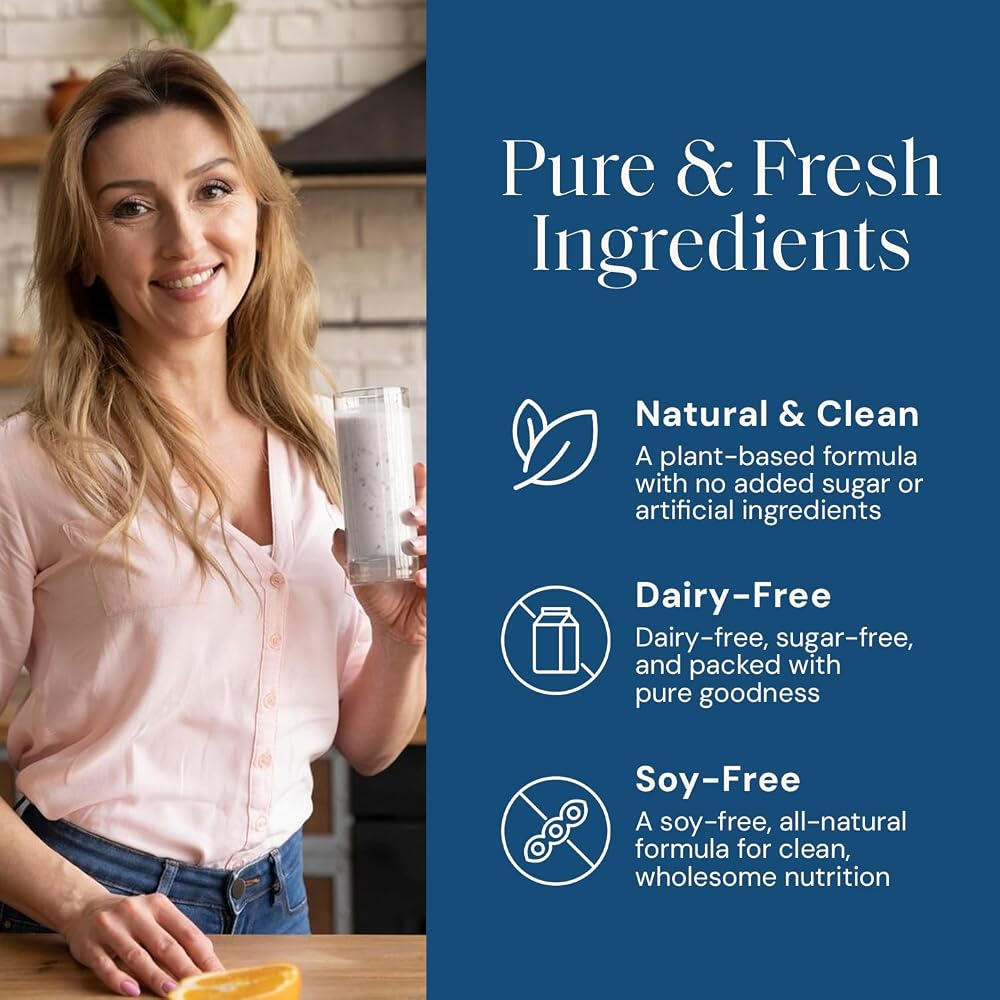AMAXI Kathy Ireland Plant-Based Protein Powder Vanilla - 1.85 lb - image 3