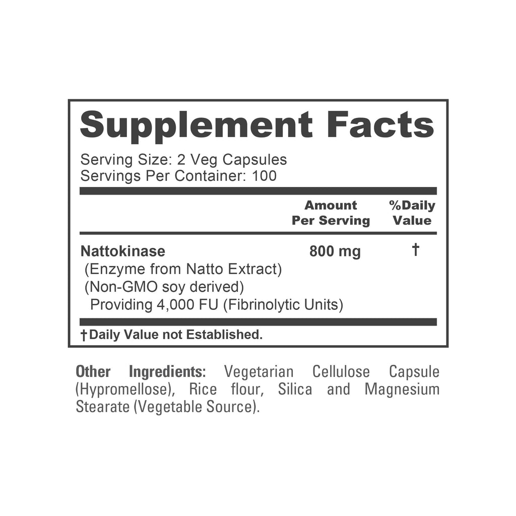 NusaPure Nattokinase 4000 FU Vegan 800mg - 200 Vegetarian Capsules - image 4