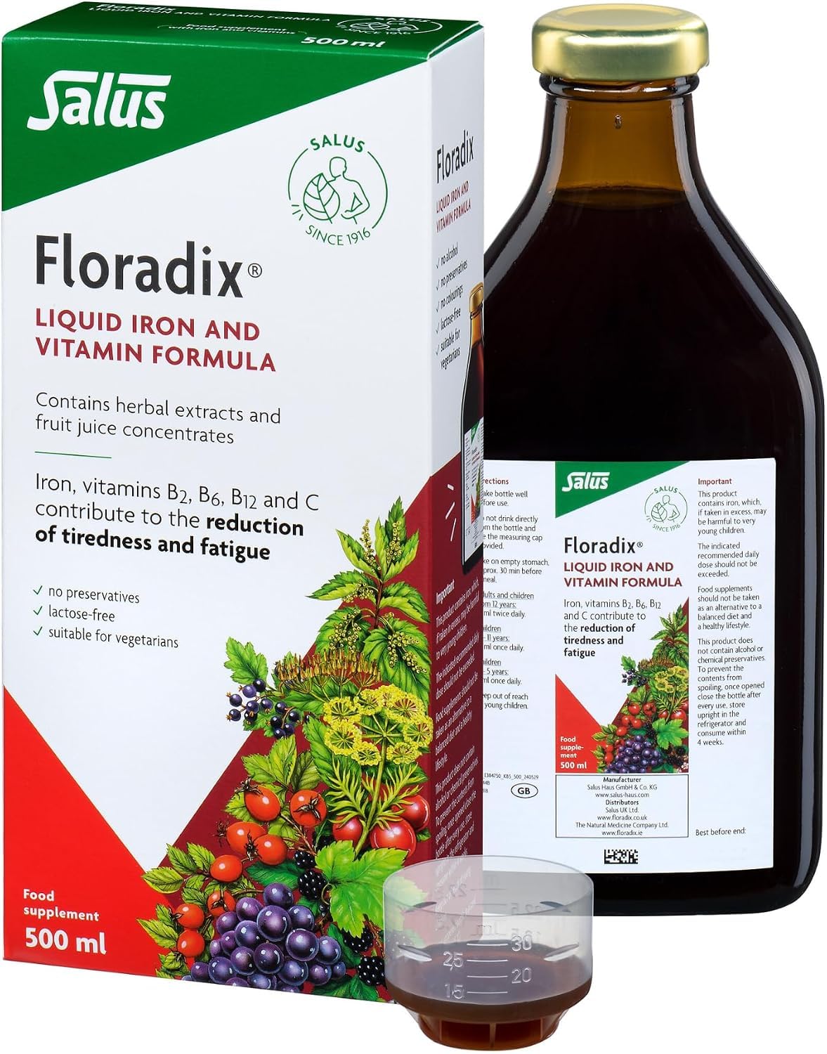 Salus Floradix Liquid Iron Formula - 500 mL