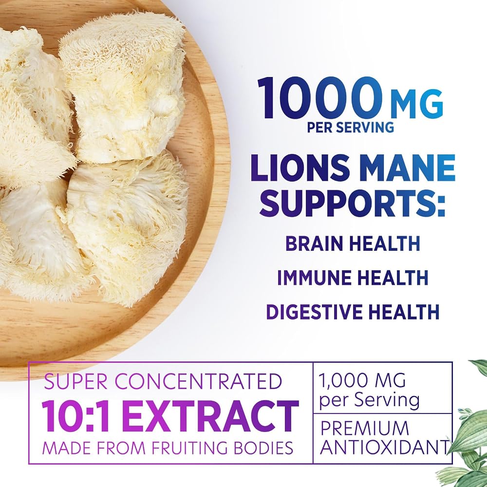Nature's Nutrition Lion's Mane Mushroom Supplement - Extra Strength