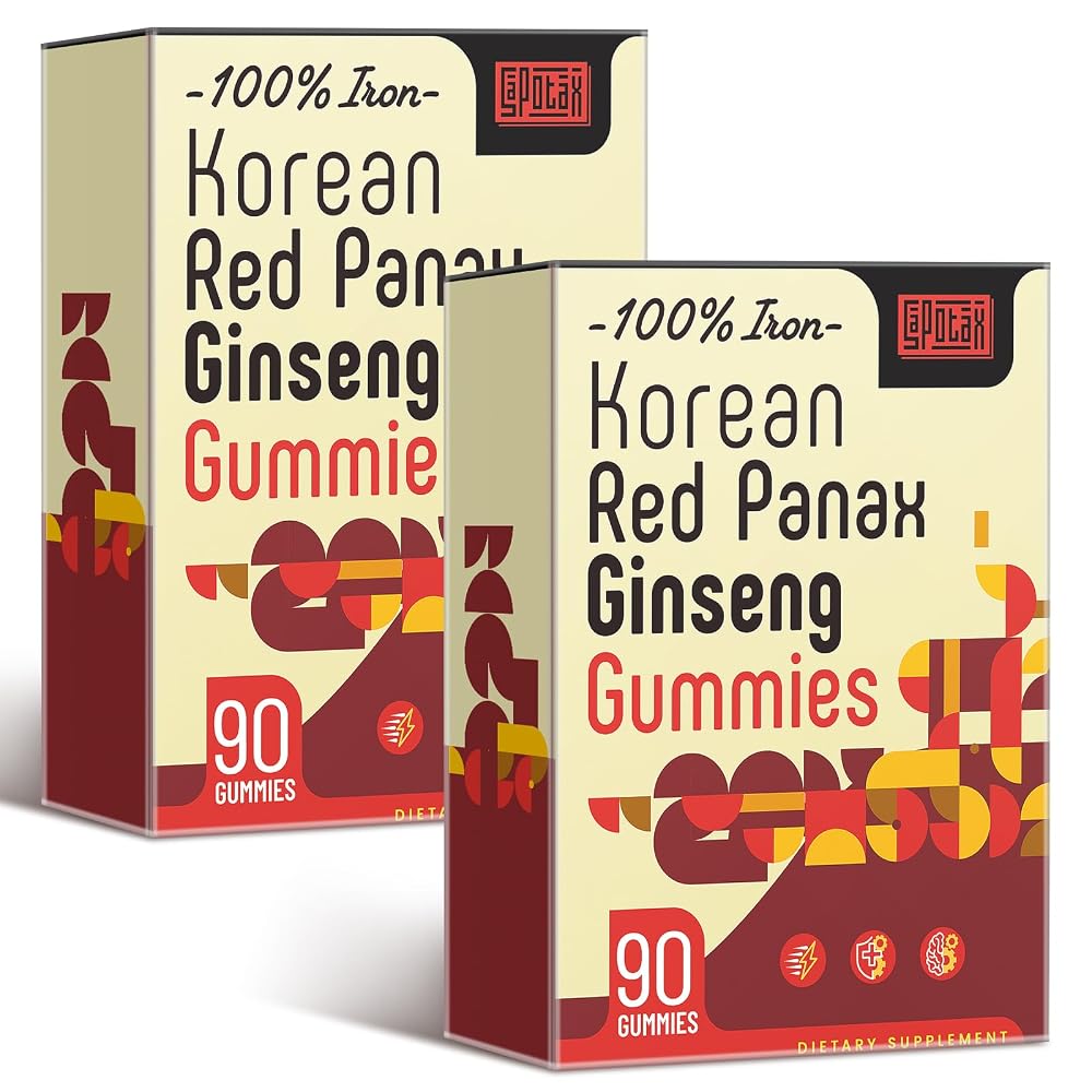 Sapotax Korean Red Panax Ginseng Supplement Gummies - Iron Supplements